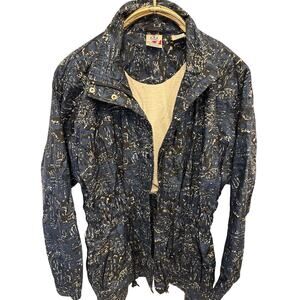 USA Olympics Vintage JC Penney Blue/black  Track Jacket Windbreaker L